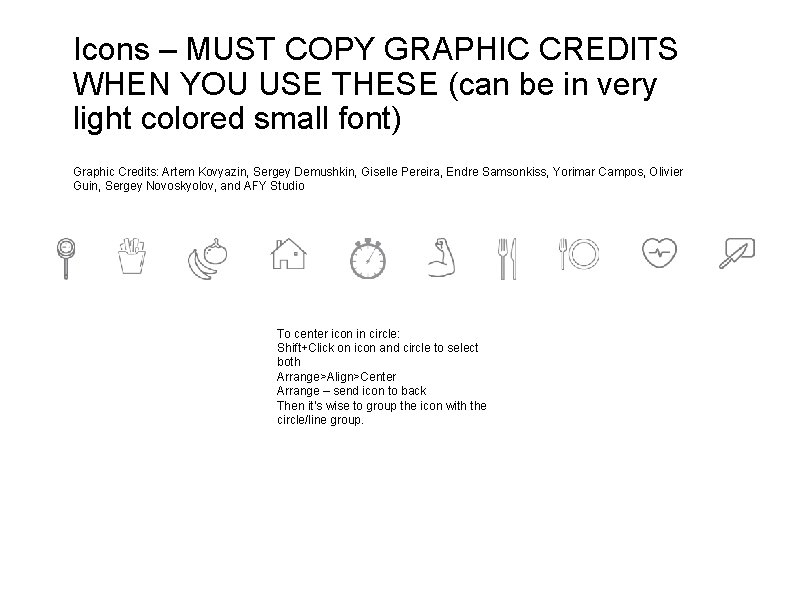 Icons – MUST COPY GRAPHIC CREDITS WHEN YOU USE THESE (can be in very