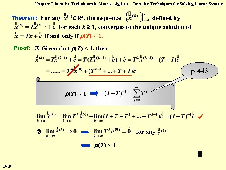 Chapter 7 Iterative Techniques in Matrix Algebra -- Iterative Techniques for Solving Linear Systems