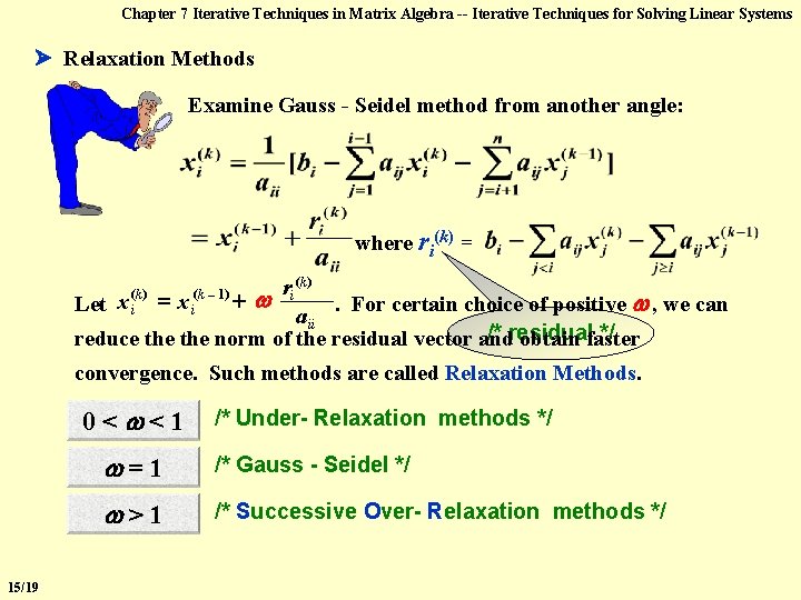 Chapter 7 Iterative Techniques in Matrix Algebra -- Iterative Techniques for Solving Linear Systems
