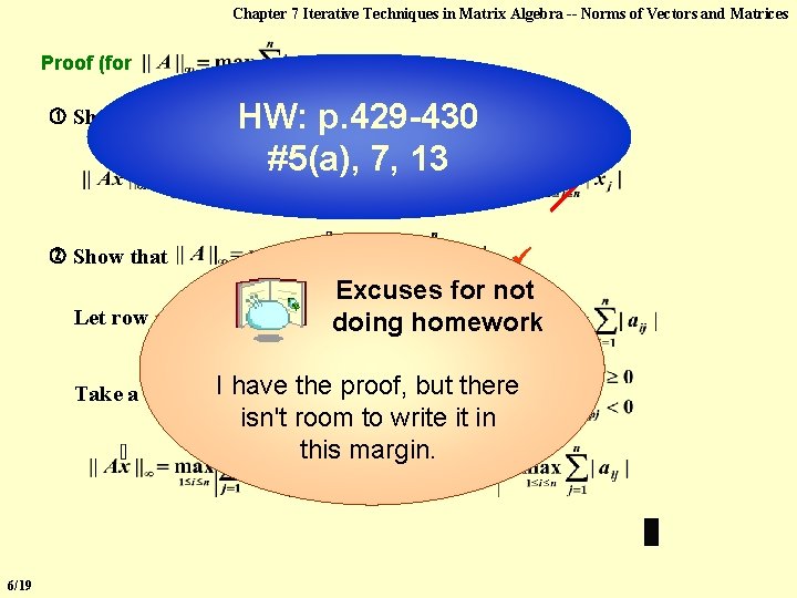 Chapter 7 Iterative Techniques in Matrix Algebra -- Norms of Vectors and Matrices Proof