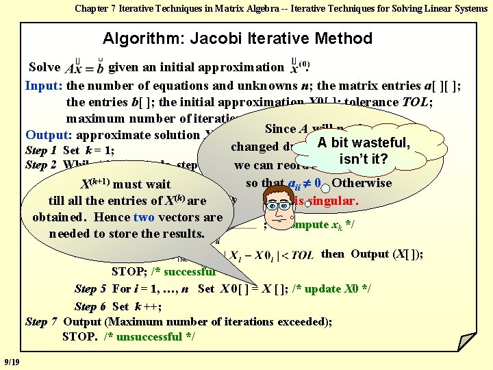 Chapter 7 Iterative Techniques in Matrix Algebra -- Iterative Techniques for Solving Linear Systems