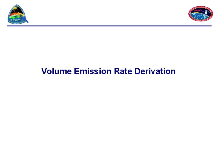 Volume Emission Rate Derivation 