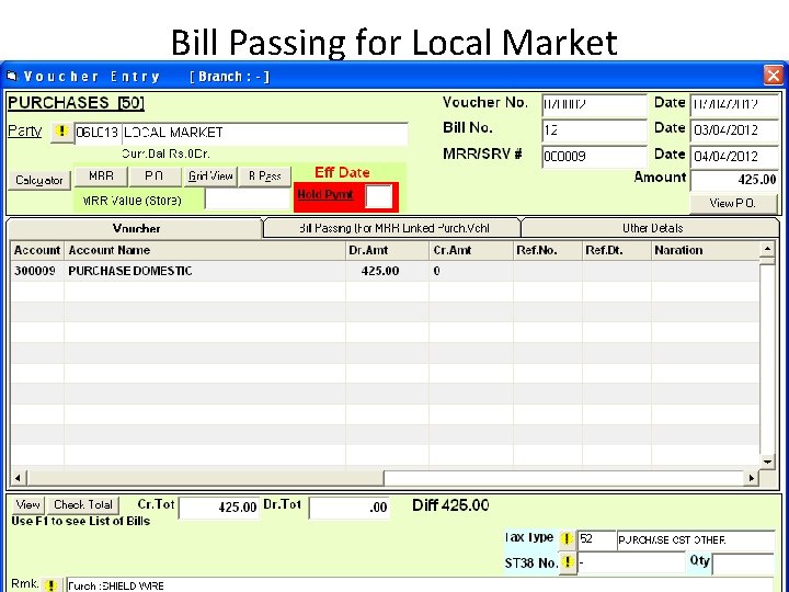 Bill Passing for Local Market 