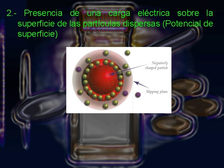 2. - Presencia de una carga eléctrica sobre la superficie de las partículas dispersas