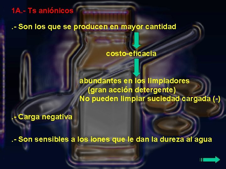 1 A. - Ts aniónicos. - Son los que se producen en mayor cantidad