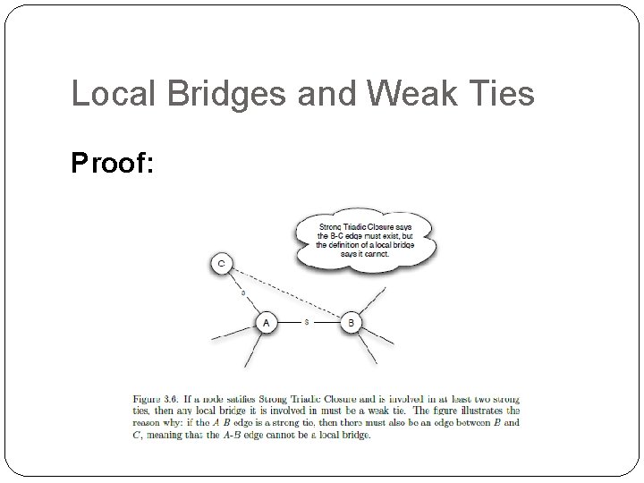 Local Bridges and Weak Ties Proof: 