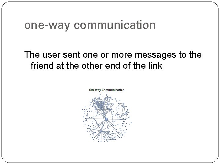 one-way communication The user sent one or more messages to the friend at the