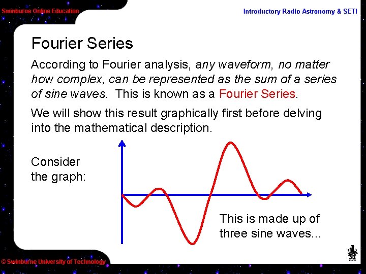 Fourier Series According to Fourier analysis, any waveform, no matter how complex, can be