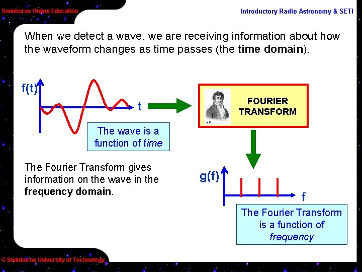 When we detect a wave, we are receiving information about how the waveform changes