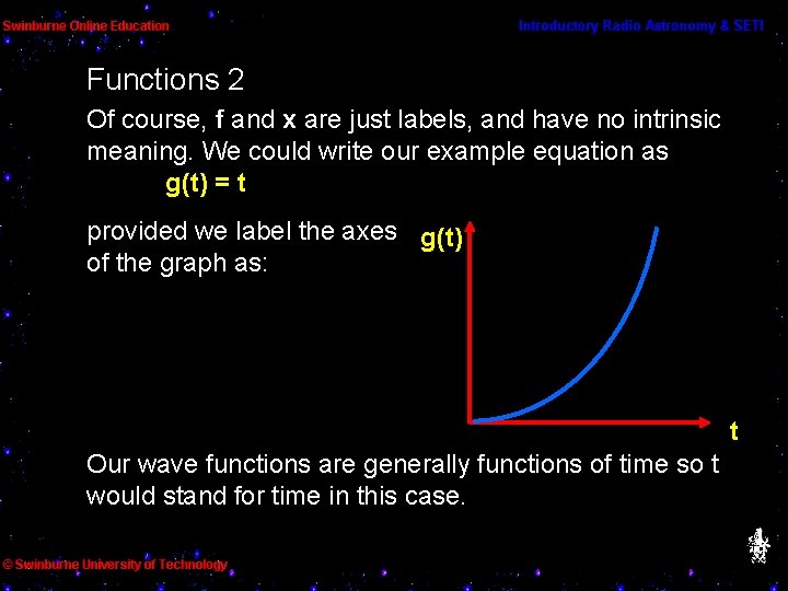 Functions 2 Of course, f and x are just labels, and have no intrinsic