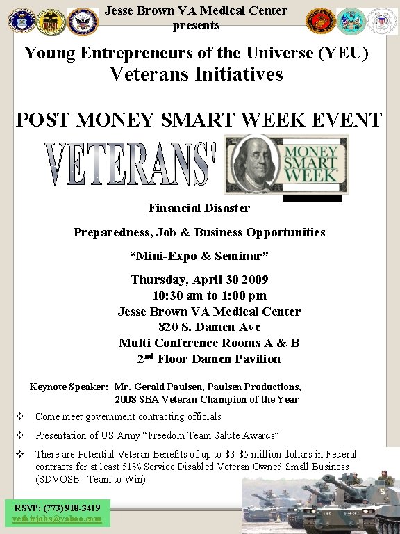 Jesse Brown VA Medical Center presents Young Entrepreneurs of the Universe (YEU) Veterans Initiatives