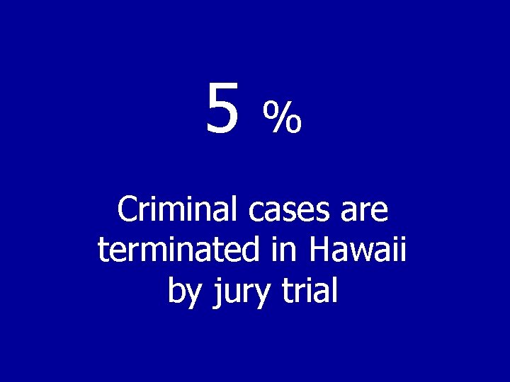 5% Criminal cases are terminated in Hawaii by jury trial 