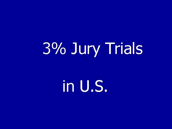 3% Jury Trials in U. S. 