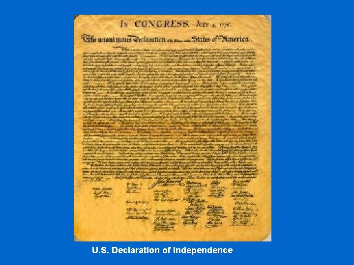 U. S. Declaration of Independence 
