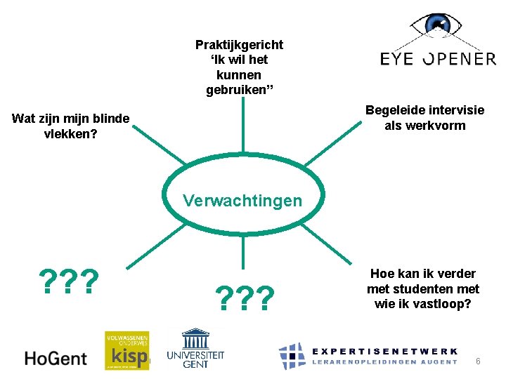 Praktijkgericht ‘Ik wil het kunnen gebruiken” Begeleide intervisie als werkvorm Wat zijn mijn blinde