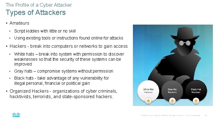 The Profile of a Cyber Attacker Types of Attackers § Amateurs • Script kiddies