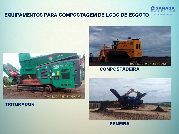 EQUIPAMENTOS PARA COMPOSTAGEM DE LODO DE ESGOTO COMPOSTADEIRA TRITURADOR PENEIRA 