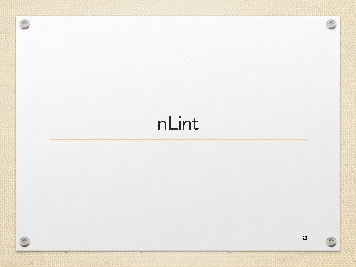 n. Lint 23 