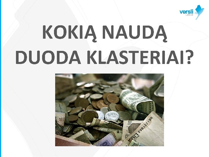 KOKIĄ NAUDĄ DUODA KLASTERIAI? 