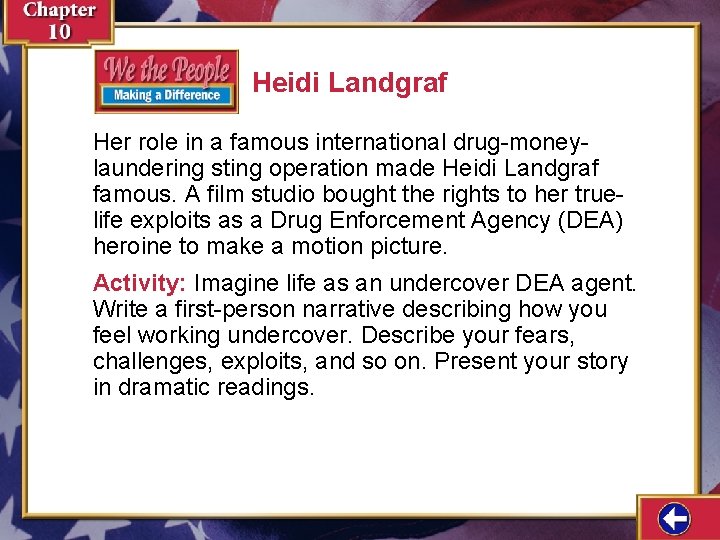 Heidi Landgraf Her role in a famous international drug-moneylaundering sting operation made Heidi Landgraf