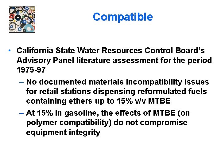 Compatible • California State Water Resources Control Board’s Advisory Panel literature assessment for the