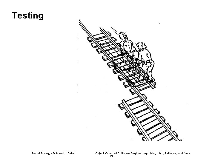 Testing Bernd Bruegge & Allen H. Dutoit Object-Oriented Software Engineering: Using UML, Patterns, and