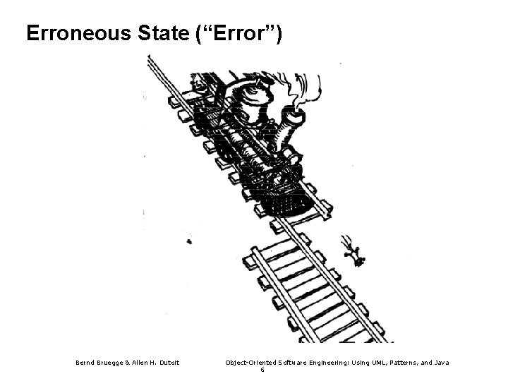 Erroneous State (“Error”) Bernd Bruegge & Allen H. Dutoit Object-Oriented Software Engineering: Using UML,