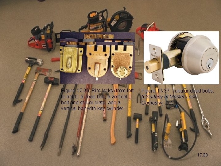 Figure 17 -36 Rim locks (from left to right): a dead bolt, a vertical