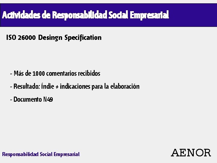 Actividades de Responsabilidad Social Empresarial ISO 26000 Desingn Specification - Más de 1000 comentarios