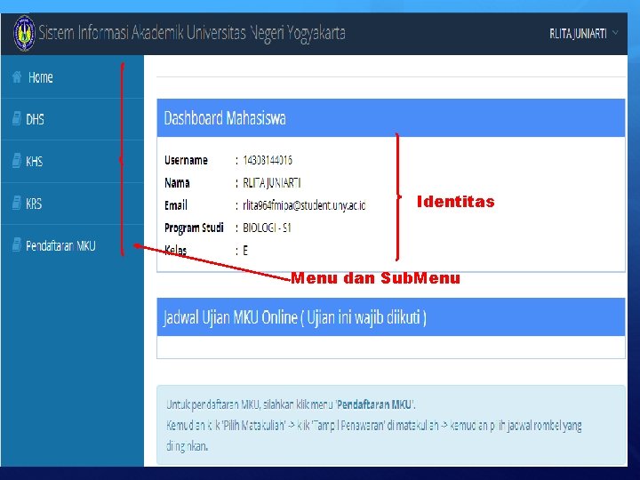 Identitas Menu dan Sub. Menu 