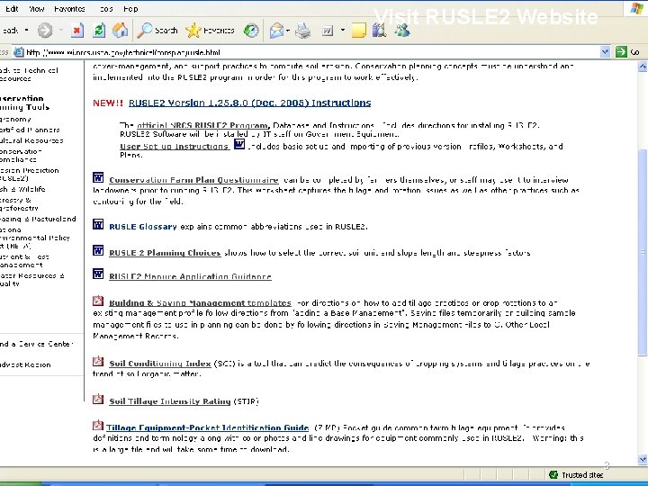Visit RUSLE 2 Website 3 