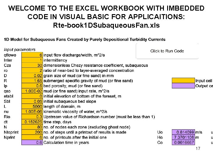 WELCOME TO THE EXCEL WORKBOOK WITH IMBEDDED CODE IN VISUAL BASIC FOR APPLICAITIONS: Rte-book