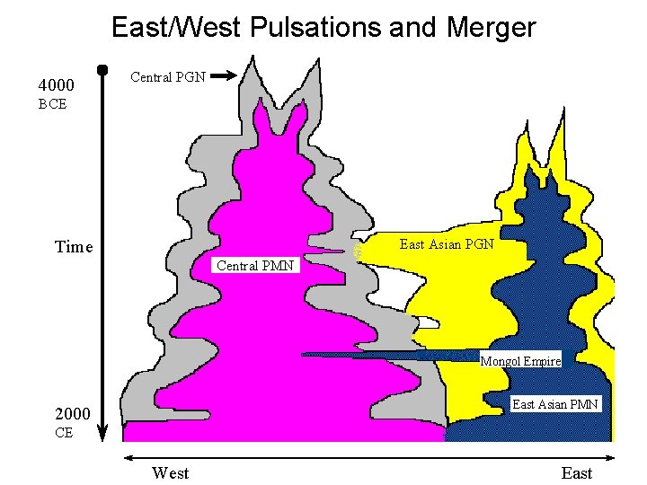 East/West Pulsations and Merger 4000 Central PGN BCE East Asian PGN Time Central PMN