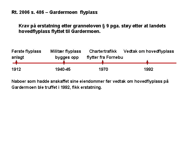 Rt. 2006 s. 486 – Gardermoen flyplass Krav på erstatning etter granneloven § 9