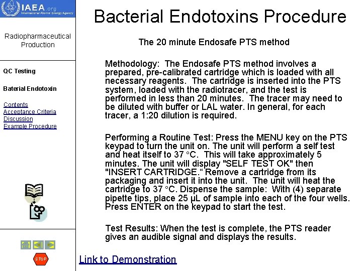Bacterial Endotoxins Procedure Radiopharmaceutical Production QC Testing Baterial Endotoxin Contents Acceptance Criteria Discussion Example