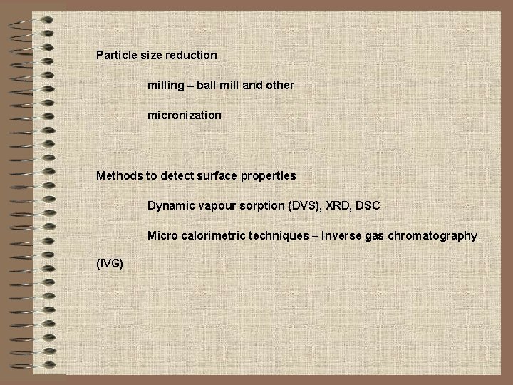 Particle size reduction milling – ball mill and other micronization Methods to detect surface