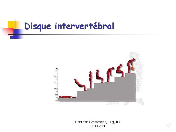 Disque intervertébral Henrotin-Parmentier, ULg, IFC 2009 -2010 17 