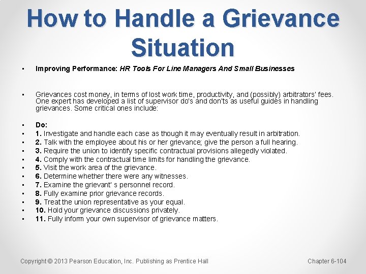How to Handle a Grievance Situation • Improving Performance: HR Tools For Line Managers