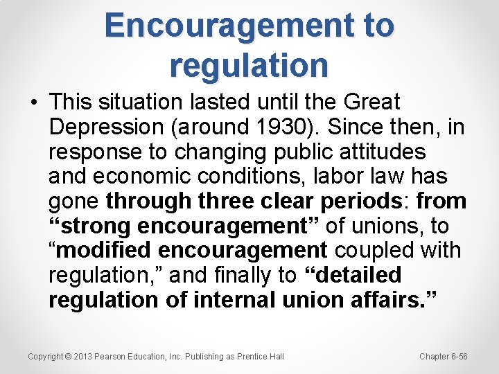 Encouragement to regulation • This situation lasted until the Great Depression (around 1930). Since