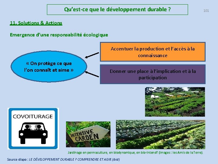 Qu’est-ce que le développement durable ? 101 11. Solutions & Actions Emergence d'une responsabilité