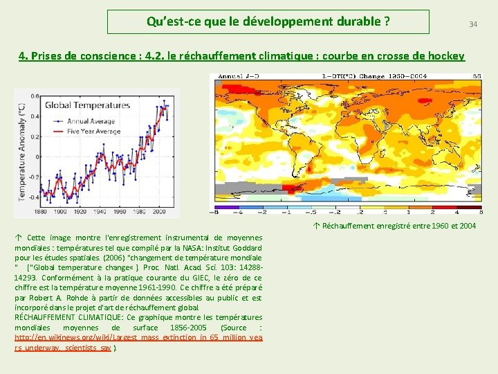 Qu’est-ce que le développement durable ? 34 4. Prises de conscience : 4. 2.