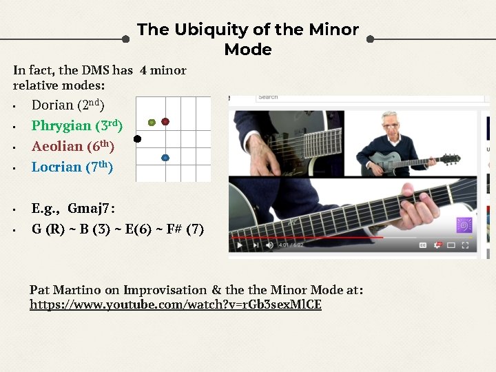 The Ubiquity of the Minor Mode In fact, the DMS has 4 minor relative