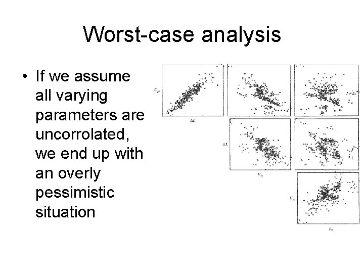 Worst-case analysis • If we assume all varying parameters are uncorrolated, we end up