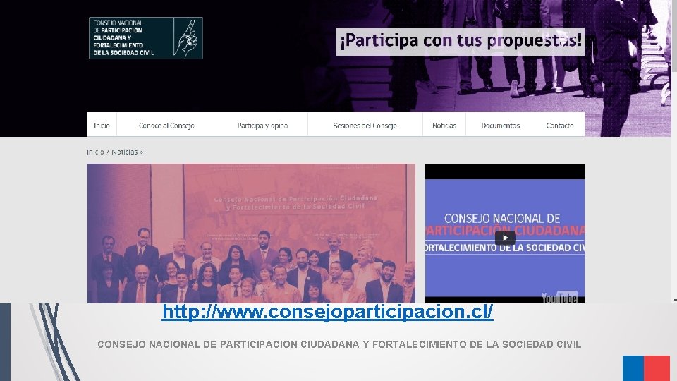 29 http: //www. consejoparticipacion. cl/ CONSEJO NACIONAL DE PARTICIPACION CIUDADANA Y FORTALECIMIENTO DE LA