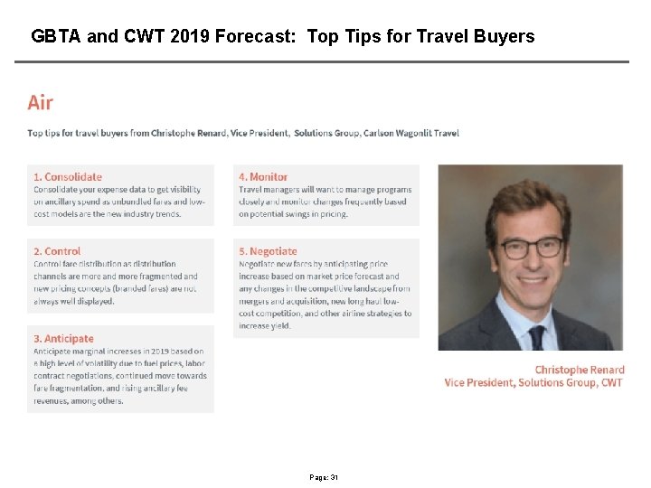 GBTA and CWT 2019 Forecast: Top Tips for Travel Buyers Page: 31 