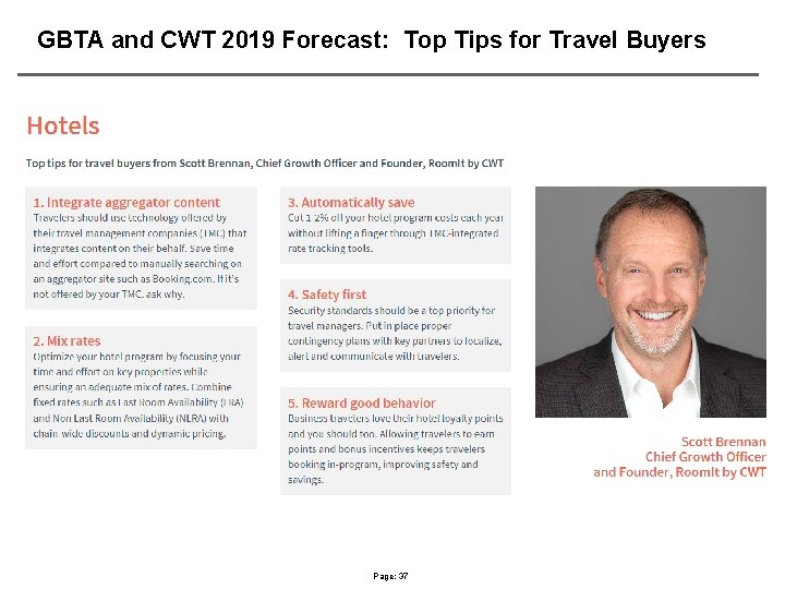 GBTA and CWT 2019 Forecast: Top Tips for Travel Buyers Page: 37 