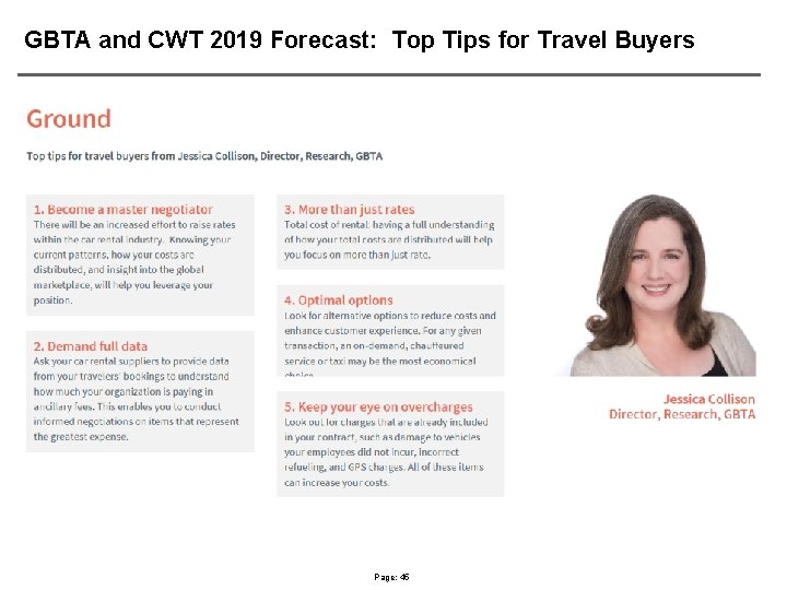 GBTA and CWT 2019 Forecast: Top Tips for Travel Buyers Page: 45 