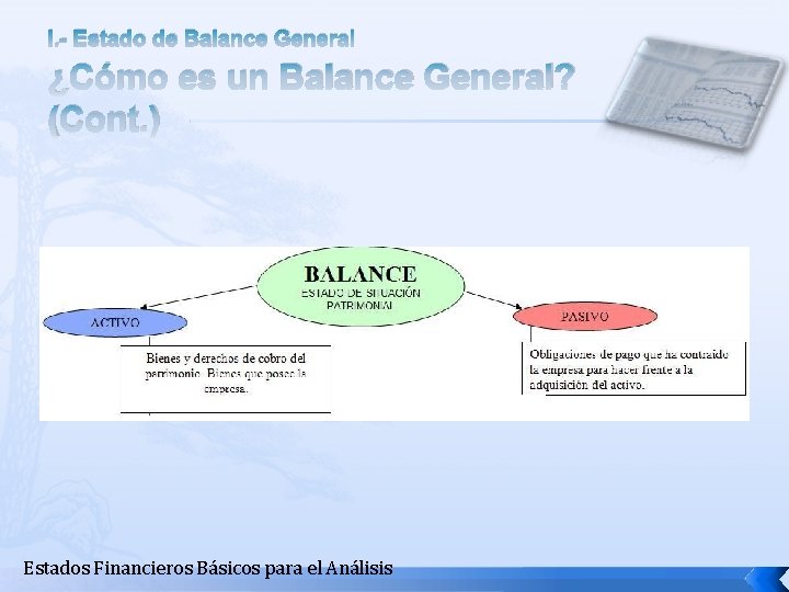 I. - Estado de Balance General ¿Cómo es un Balance General? (Cont. ) Estados