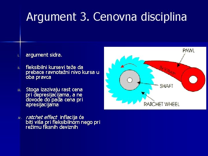 Argument 3. Cenovna disciplina n i. argument sidra. ii. fleksibilni kursevi teže da prebace