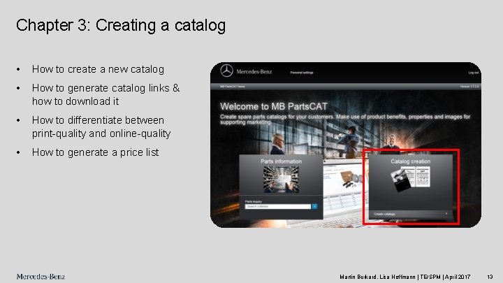 Chapter 3: Creating a catalog • How to create a new catalog • How